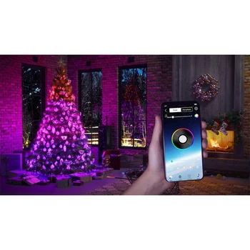 Vianočný Strom Dekorácie Svetlá Vlastné LED Reťazec Svetlá Aplikáciu Diaľkové Ovládanie Osvetlenia J8