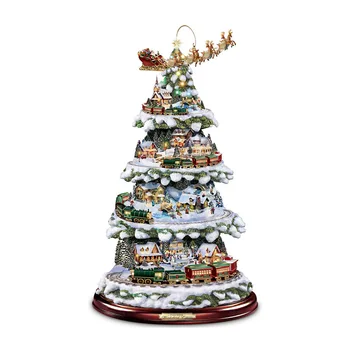 Vianočný Stromček Rotujúce Socha Vlak Dekorácie Vložiť Okno Vložiť Nálepky pegatinas paredes Vianočné Dekorácie pre Domov