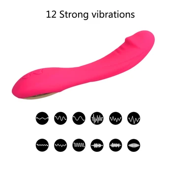 Vibrátor USB Nabíjateľné Dildo Sexuálne Hračky pre Ženy 12 Rýchlosti Telo Masér stimuluje vnútornej stene pošvy Dospelých, Hračky