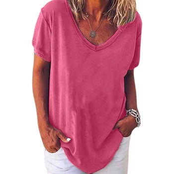 VICABO Žena T-shirt Voľné Letné dámske Tričko Plus Veľkosť Dámy Top Bežné Krátke Rukáv V krku t tričko Ženy Oblečenie 2020