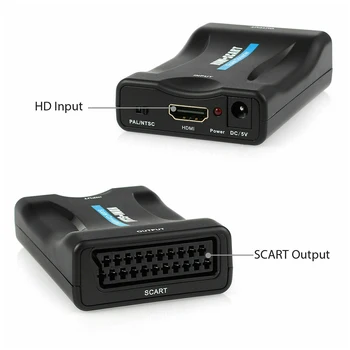 Video Audio Upscale Converter 1080P SCART HDMI HD TV Prijímač Plug and Play pre Office Starostlivosť Spotrebný materiál k Počítačom