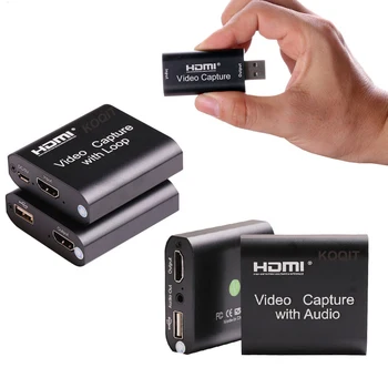 Video capture kariet hdmi usb video 1080p 4k Digitals HD prepínač slučky pre PS4 Hry Videokamera, Fotoaparát Nahrávanie Live Streaming