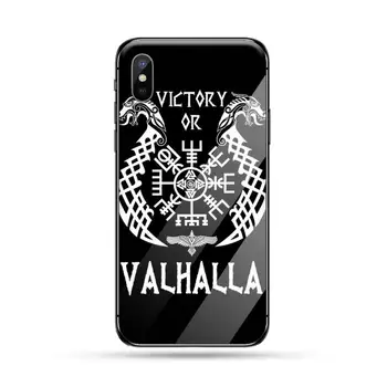 Viking Vegvisir Odin Nordic Shell Telefón Prípade Tvrdeného skla Pre iphone 6 6 7 8 plus X XS XR 11 PRO MAX
