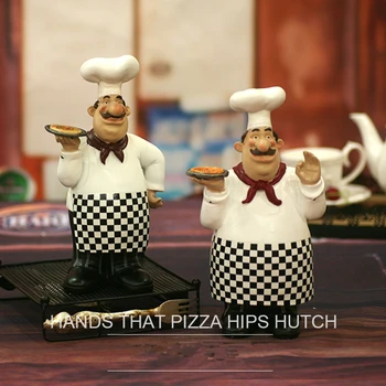 VILEAD 26 cm 27.4 cm Živice Pizza Kuchár, Figúrky Retro Tvorivé OK Boky Charakter Domáce Dekorácie Doplnky, Ozdoby Na Party