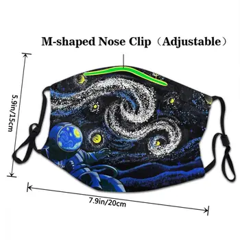 Vincent Van Gogh Post-Impresionistického Maliara Masque Reutilizables Volwassen Tlač Masky, Hviezdna Noc Gravitácie