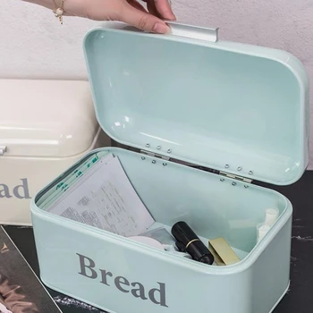 Vintage Chlieb Box Skrinky Železa Snack Box Ploche Dokončovacie Protiprachová Úložný Box Úložný Kôš Chovateľ Potravinového Kuchyňa Polica