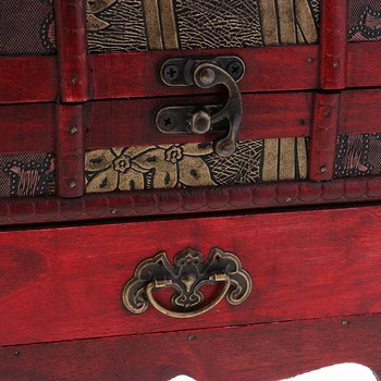 Vintage Dreva Šperky Box Náhrdelník Náramok Skladovanie Organizátor Darčeka 22x16cm