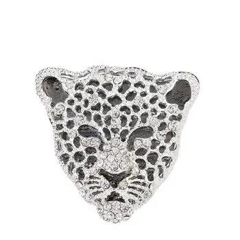 Vintage Leopard Škvrnitý Hlavou Tigra Zvierat Brošňa Pin Drahokamu Crystal Leopard Hlavu Kolíky a Brošne pre Ženy, Oblečenie, Šperky