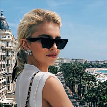Vintage Luxusné Značky Námestie Slnečné Okuliare Ženy 2019 Cateye Slnečné Okuliare Odtiene Pre Ženy Dámske Slnečné Okuliare Retro Sunglases 2020