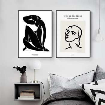 Vintage Matisse Line Obrázok Minimalistický Európe Plagáty Vytlačí Abstraktné Maliarske Plátno Na Stenu Umenie Fotografie Obývacia Izba Domova
