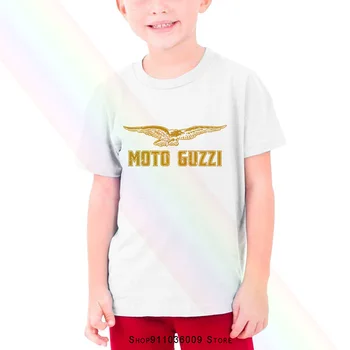 Vintage Moto Guzzi Núdzi Biela Potu Deti T-shirt s