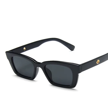 Vintage Obdĺžnik slnečné Okuliare Ženy Muži Malé Retro Slnečné Okuliare Dámy Úzky Čierny Leopard Námestie Odtiene Okuliare UV400 Oculos