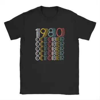 Vintage októbra 1980 T-Shirts Muži 40 Rokov 40. Narodeninám Vintage Tee Tričko Krátky Rukáv T Shirt Darček Oblečenie