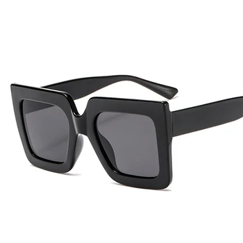 Vintage Osobnosti Veľké Námestie slnečné Okuliare Trend, Dva-farba Rámu SunglassesVintage Veľký Rám Ženy Fashion Okuliare HA-63