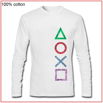 Vintage PS Logo T košele mužov Xbox Hry stanice T-shirts Streetwear Retro PS1 PS2, PS3 PS4 Hráč Idea darček dlhý rukáv Topy