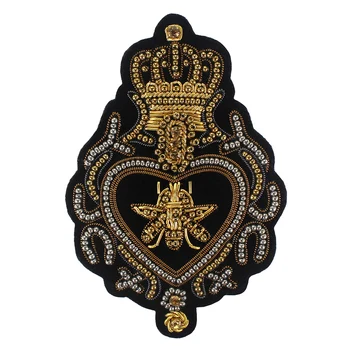 Vintage Royal Bee Koruny Srdce Indického Hodváb Škvrny Nášivka pre T-shirt Tašky Klobúk Odznak Odznaky 1 kus