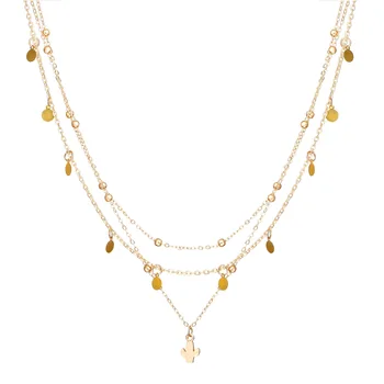 Vintage zlato viacvrstvových Náhrdelník s zliatin pre ženy šperky veľkoobchod módne party darček