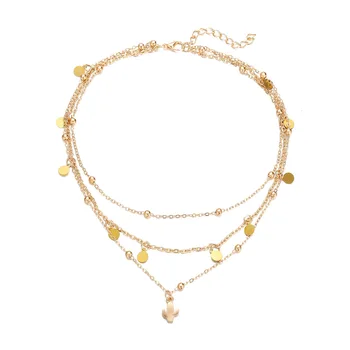 Vintage zlato viacvrstvových Náhrdelník s zliatin pre ženy šperky veľkoobchod módne party darček