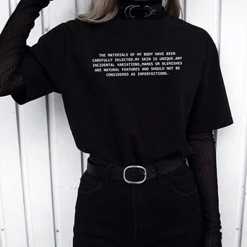 VIP HJN Moja Pleť Je Jedinečná Black Live Ohľadu na Písmeno Tlačenej Občianskych Práv T-shirt Spravodlivosti, Slobody Tee Punk v Štýle Unisex Ženy Top