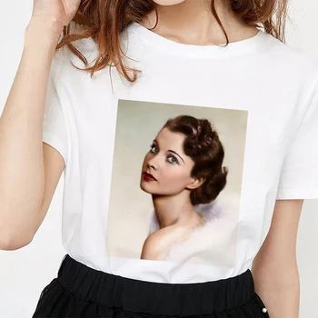 Vivien Leigh Sexy Grafické Tlače T-shirt Ženy Lete Harajuku Estetické Streetwear Tričko Biele Móde kórejský Topy Žena T Tričko