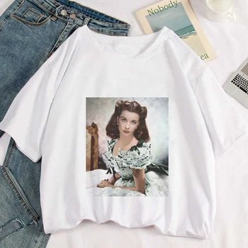 Vivien Leigh Sexy Grafické Tlače T-shirt Ženy Lete Harajuku Estetické Streetwear Tričko Biele Móde kórejský Topy Žena T Tričko