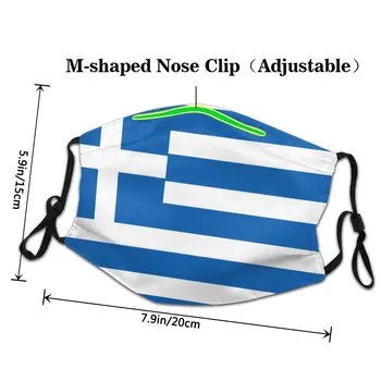 Vlajka Grécka Dospelých Non-Jednorazové Masku Na Tvár Proti Hmla, Prach Ochranný Kryt Respirátor