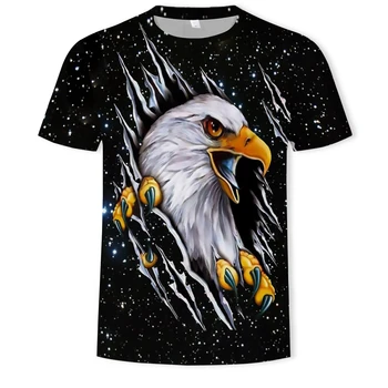 Vlajka Krídla Lietať Eagle Neutrálne T-shirt Najnovšie Bežné Mužov Hip Pop 3d Tričko Printed Legrační Zvieratá, Krátky Rukáv, Topy, Tričká (T-shirt