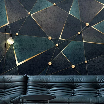 Vlastné 3D Fotografie Tapety Tvorivé Zlaté Abstraktné Geometrické Línie Nástenné Moderné Štúdie Izba, Obývacia Izba, TV joj, Home Decor