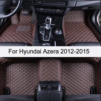 Vlastné Auto Podlahové Rohože Pre Hyundai Azera 2012-/ PU kožené Auto Doplnky, Nepremokavé Podložky Non-slip Auto Koberec