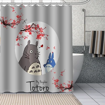 Vlastné Môj Sused Totoro Sprchové Závesy DIY Kúpeľňa Záclony Umývateľný Polyester Pre Vaňou Art Decor Vaňa Wc