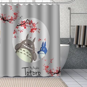 Vlastné Môj Sused Totoro Sprchové Závesy DIY Kúpeľňa Záclony Umývateľný Polyester Pre Vaňou Art Decor Vaňa Wc