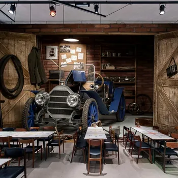 Vlastné nástenné Vintage series tapeta témy Cafe Bar restaurant KTV obývacia izba dekoráciu dreva, starého auta garáž tapety nástenná maľba