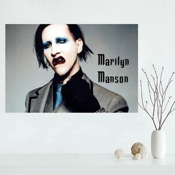 Vlastné Plátno Marilyn Manson Plagát umeleckou Výzdobou Plagát Tkaniny Tkaniny Stene Plagát, Tlač Hodvábna Tkanina &QA005K