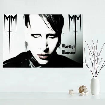 Vlastné Plátno Marilyn Manson Plagát umeleckou Výzdobou Plagát Tkaniny Tkaniny Stene Plagát, Tlač Hodvábna Tkanina &QA005K