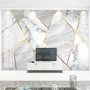 Vlastné Samolepiace nástennú maľbu, Tapety 3D Jazz Bieleho Mramoru Geometrie Fresco Obývacia Izba Gauč TV Spálňa Abstraktných De Parede 3D Nálepka