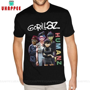 Vlastný Na Opice Hudby Gorillaz Humanz T Shirt Mens Top Kvalita Krátke Rukávy Čistej Bavlny Čiernej O Krku T Tričko