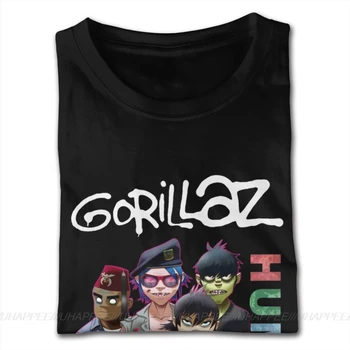 Vlastný Na Opice Hudby Gorillaz Humanz T Shirt Mens Top Kvalita Krátke Rukávy Čistej Bavlny Čiernej O Krku T Tričko