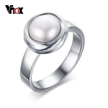 VNOX Simulované Hruška Zásnubné Prstene pre Ženy, Strieborná farba Dievča Šperky