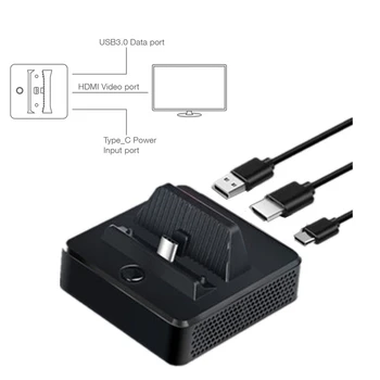 Vogek Nabíjací Dok pre Nintendo Prepínanie TV Base Video Converter Nabíjací Držiak Typu C na kompatibilný s HDMI TV Adaptér USB 3.0