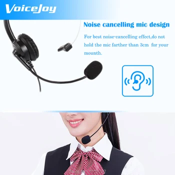 VoiceJoy Monofónny call centrum telefónne headset RJ9 4P4C konektor RJ10/RJ12 pripojte headset telefón office headset s mikrofónom