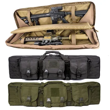 Vojenské 36 palcový Dvojité Puška Zbraň Taška Karabína Batoh pre M4 Airsoft AK47 Taška Prenosná Streľba Ochranný Výstroj na Lov Závesu