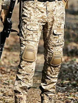 Vojenské Taktické Nohavice s Kolenom Pad Poľovnícke Oblečenie Paintball Airsoft Army Combat Čalúnenia Farby Kamufláže Športových Nohavíc