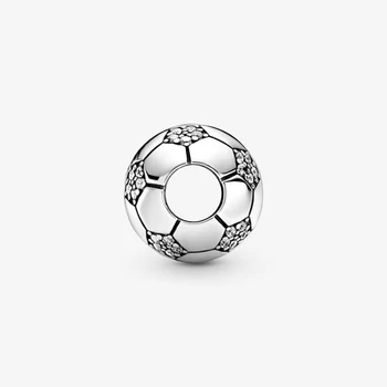 Volayer S925 Šterlingov Strieborné Korálky Šumivé Futbal Charms fit Pôvodné Pandora Náramky Ženy DIY Šperky Robiť
