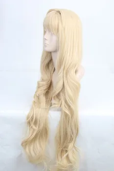 Volcaloid3 SEEU Parochňu 100 cm Light Blond Kučeravé Dlhé Vlnité Tepelne Odolných Syntetických Vlasov Cosplay Kostýmy, Parochne + Parochňu Spp