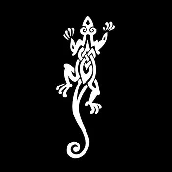 Volkrays Osobnosti Auto Nálepky Tribal Tetovanie Lizard Zvierat, Doplnky, Reflexné, Nepremokavé Vinyl Kotúča, Black/Silver,14 cm*5 cm