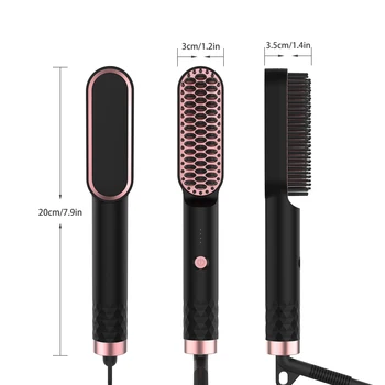 Volumizer Kefa Straightener Styling Spleti Hairbrush Detangling Špirála Fúzy Straightener Duálne Napätie Elektrické Fúzy Kefa