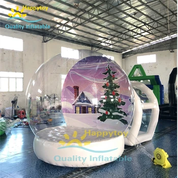 Vonkajšie podpora vianočné nafukovacie ľudských lacné snow globe / nafukovacie obrie pvc snehu bublina balón na predaj