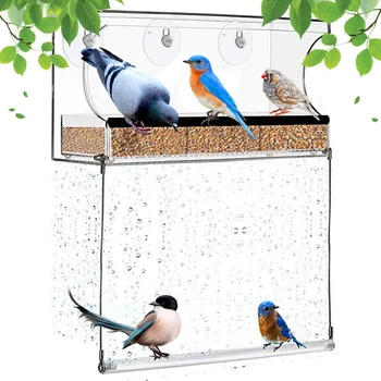 Vonkajšie Vtáčie Kŕmidlá pre voľne Žijúcich Vtákov, Finch, Kardinál, a Bluebird Veľké Mimo Visí Bird House Súpravy, Drenážne Otvory