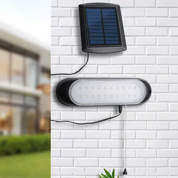 Vonkajšie záhradné solárne svetlo, svetelný senzor nepremokavé solárne led nástenné svietidlo s pull-drôt spínač bezpečnostný Nástenné Svietidlo