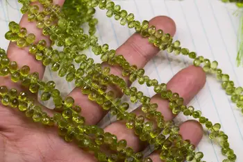 Voľné zelené korálky peridot drop tvárou 4*7mm 20 cm pre KUTILOV, šperky, takže FPPJ veľkoobchod korálky prírody klenot kameň
